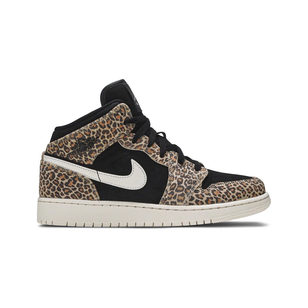 AIR JORDAN 1 MID SE GS LEOPARD BQ6931 021,AIR JORDAN 1 MID,Air Jordan