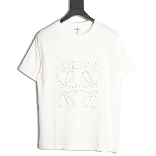 Loewe 24SS misplaced letter embroidered logo short-sleeved T-shirt,All order with free shipping Loewe