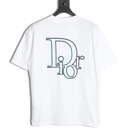 Dior 24ss light green graffiti logo short sleeve T-shirt,All order with free shipping Dior