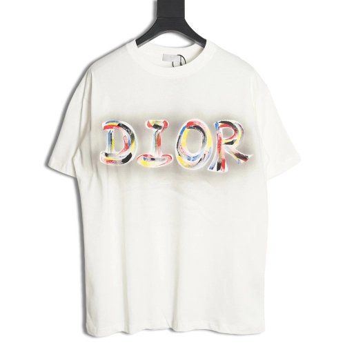 Dior new hand-painted letter short-sleeved T-shirt TSK1,All order with free shipping Dior