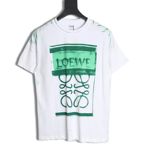 Loewe 24SS graffiti tie-dye short-sleeved T-shirt,All order with free shipping Loewe