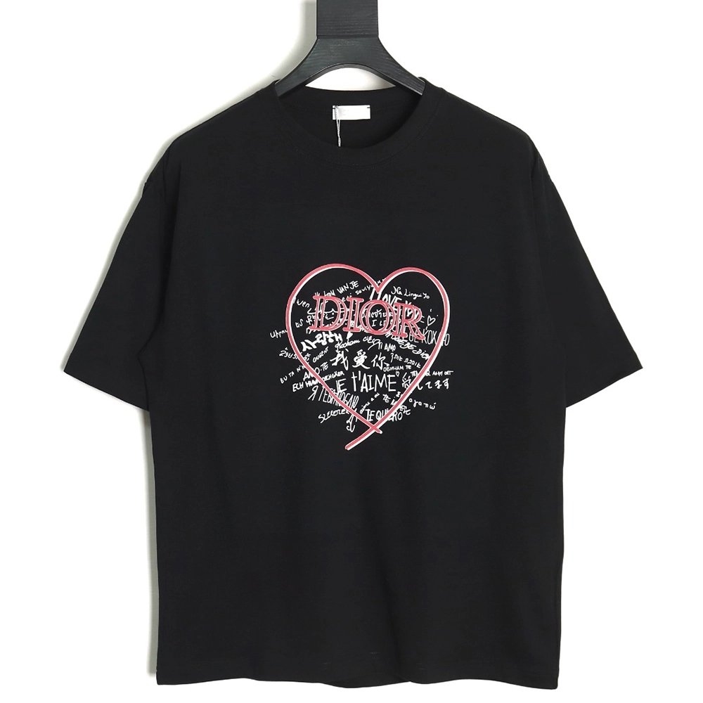 Dior Love Couple Round Neck Short Sleeve T-Shirt TSK1,All order with free shipping Dior