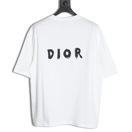 Dior Dragon Print Lettering Short Sleeve T-Shirt,All order with free shipping Dior