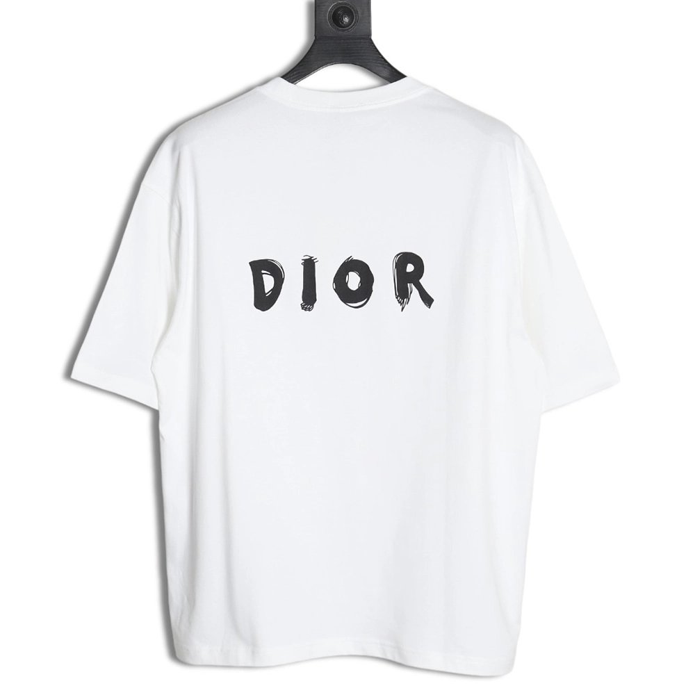 Dior Dragon Print Lettering Short Sleeve T-Shirt,All order with free shipping Dior