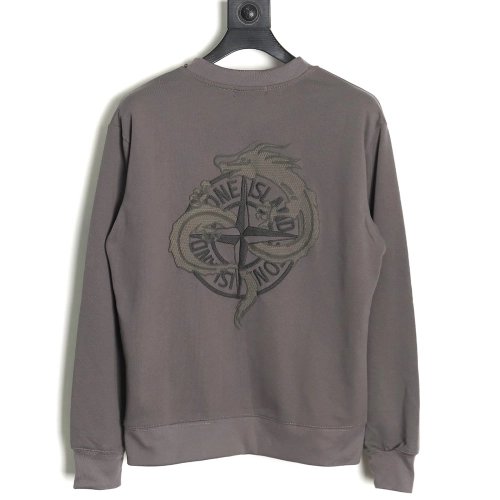 Stone Island Year of the Dragon Embroidered Long Sleeve T-Shirt,All order with free shipping Stone Island