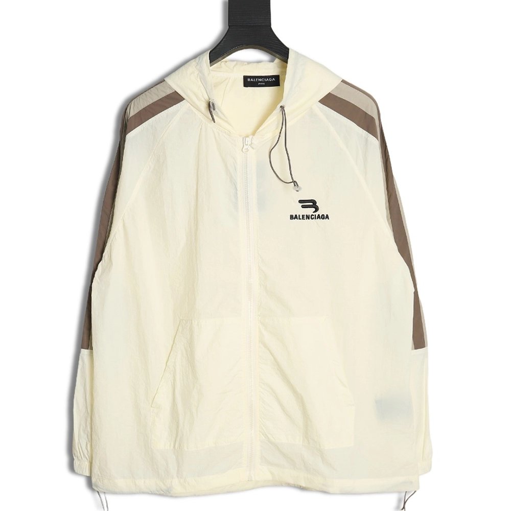 Balenciaga Zippered Logo Embroidered Long Sleeve Jacket,Balenciaga Jacket,Jacket,APPAREL