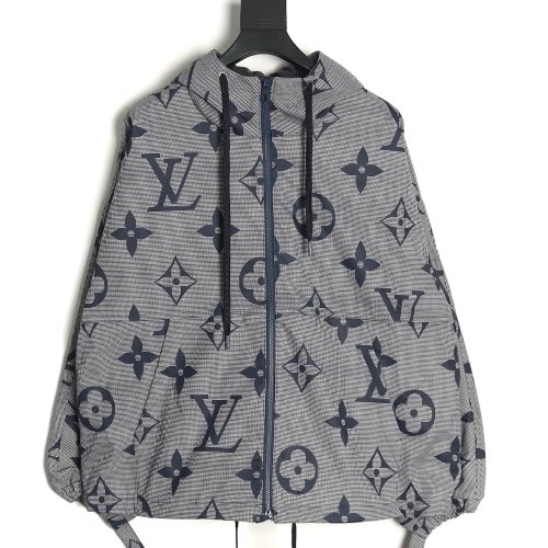 Louis vuitton monogram full print trench coat zipper jacket,Louis Vuitton Jacket,Jacket,APPAREL