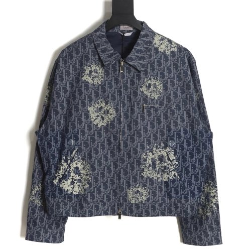 Dior all over print monogram zip up jacket,Dior Jacket,Jacket,APPAREL