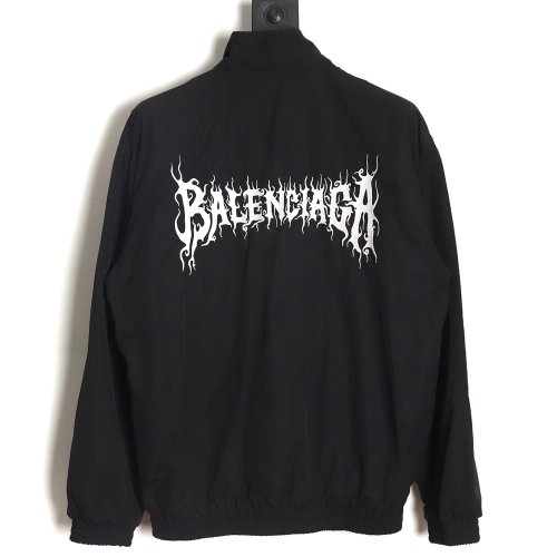 Balenciaga 24SS back letter embroidered stand collar jacket TSK1,Balenciaga Jacket,Jacket,APPAREL