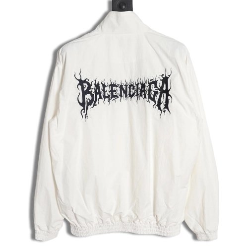 Balenciaga 24SS back letter embroidered stand collar jacket,Balenciaga Jacket,Jacket,APPAREL