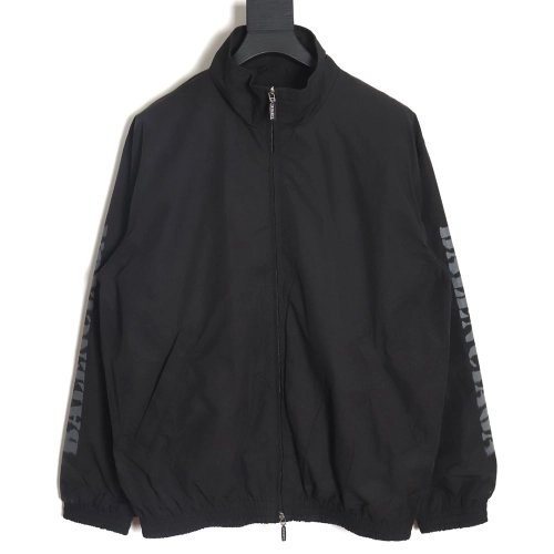 Balenciaga 24SS arm letter sport poplin stand collar jacket,Balenciaga Jacket,Jacket,APPAREL