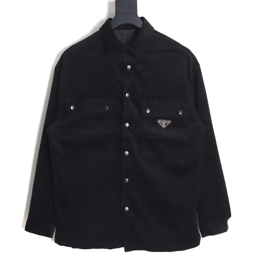 PRADA\PRADA PRD 23FW double pocket corduroy longsleeved shirt jacket_CM_1,Prada Jacket,Jacket,APPAREL