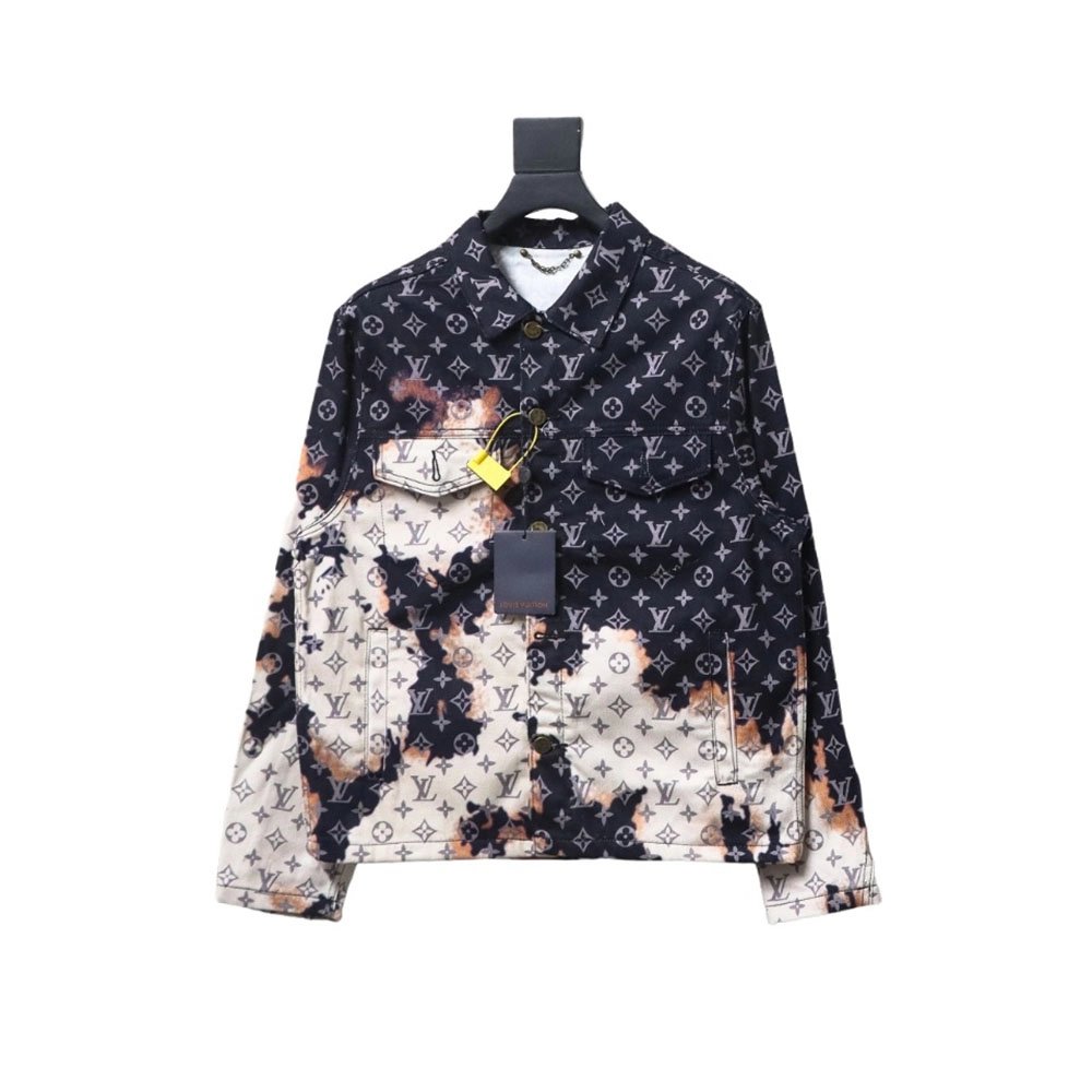 Louis Vuitton Fire Cloud Dye Denim Jacket,Louis Vuitton Jacket,Jacket,APPAREL