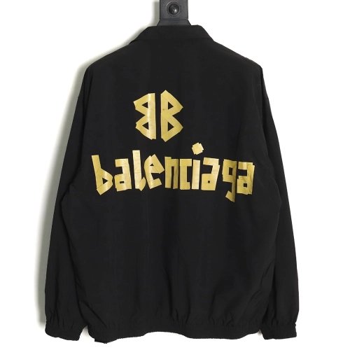 Balenciaga Double B Yellow Tape Waterproof Jacket,Balenciaga Jacket,Jacket,APPAREL