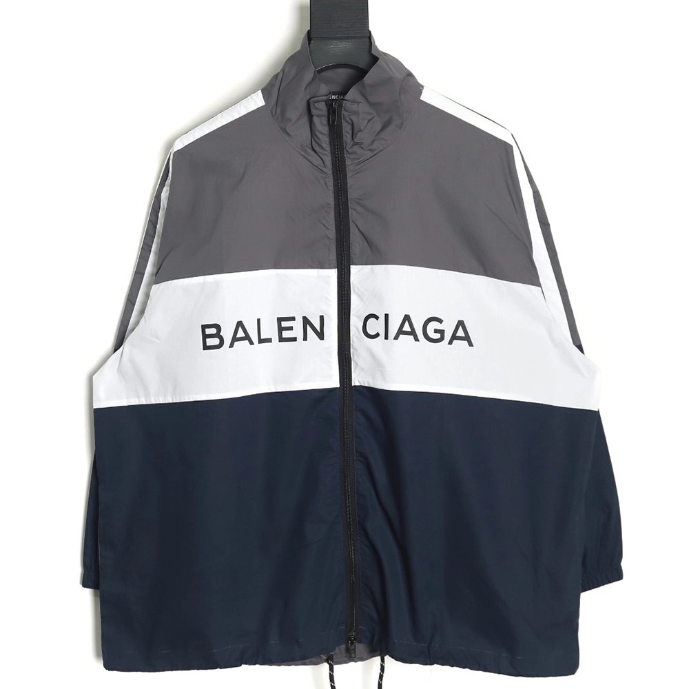 Balenciaga patchwork slogan windbreaker jacket,Balenciaga Jacket,Jacket,APPAREL