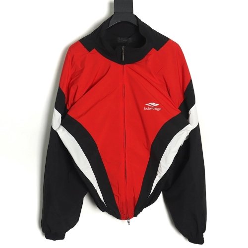 Balenciaga 3B red and blue patchwork jacket,Balenciaga Jacket,Jacket,APPAREL