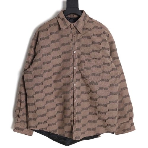 Balenciaga BLCG 23FW new standard double B lock jacquard lapel shirt cotton jacket,Balenciaga Jacket,Jacket,APPAREL