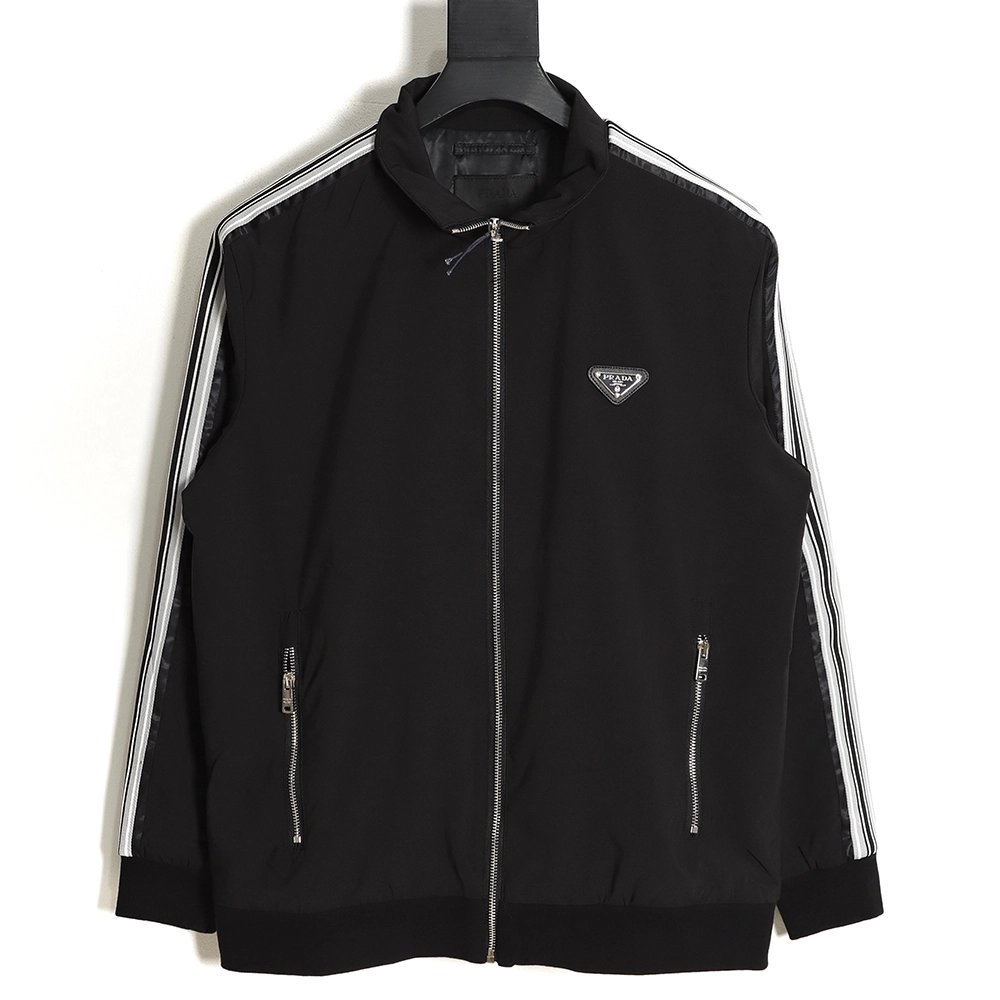 PRADA 23SS School Uniform Stand Collar Jacket,Prada Jacket,Jacket,APPAREL