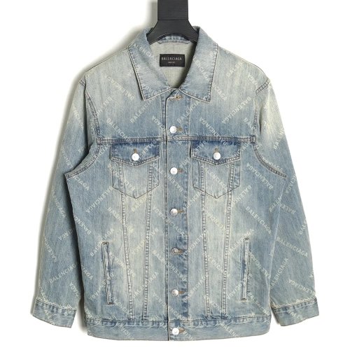 Balenciaga laserprinted denim jacket,Balenciaga Jacket,Jacket,APPAREL