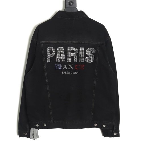 Balenciaga PARIS diamondcovered denim jacket,Balenciaga Jacket,Jacket,APPAREL