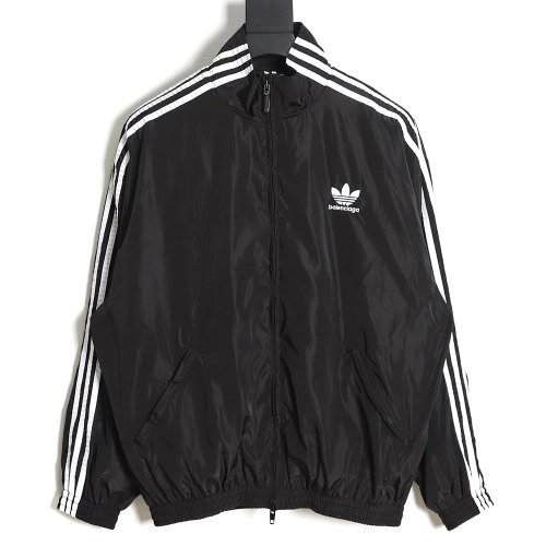 Balenciaga x Adidas Joint Side Webbing Vintage Jacket,Balenciaga Jacket,Jacket,APPAREL