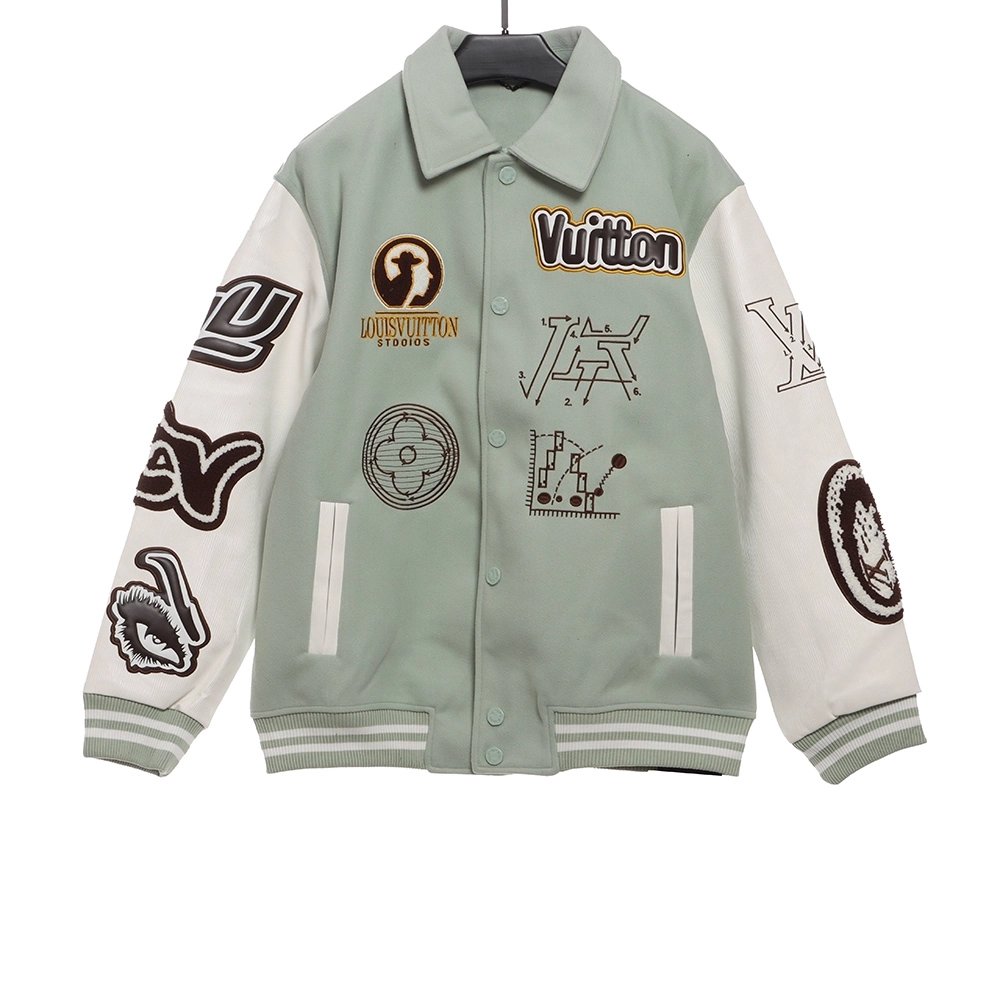 Louis Vuitton devils eye embroidered singlerow baseball jacket,Louis Vuitton Jacket,Jacket,APPAREL