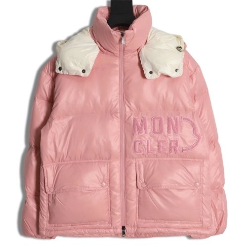 Moncler 23FW Abbaye logo embroidered short down jacket,Moncler Jacket,Jacket,APPAREL