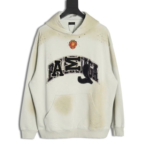 Balenciaga Manchester United Dirty Wash Destroyed Hooded Sweatshirt,Balenciaga Hoodie,Hoodie,APPAREL