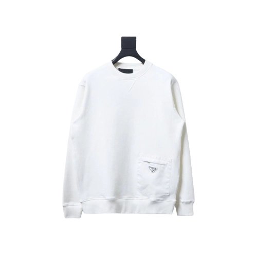 Prada triangle logo pocket crew neck sweatshirt TSK1,Prada Sweatshirt,Sweatshirt,APPAREL