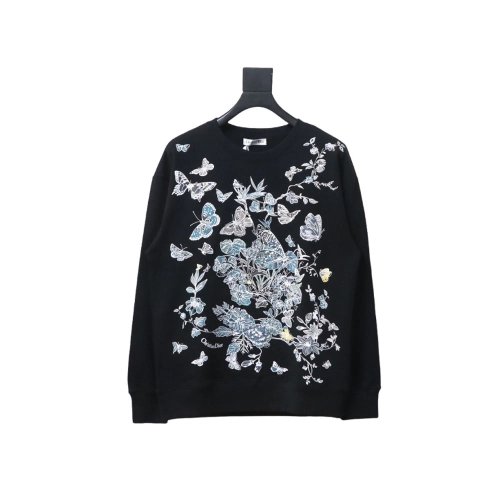 Dior floral butterfly crewneck sweatshirt TSK1,Dior Sweatshirt,Sweatshirt,APPAREL