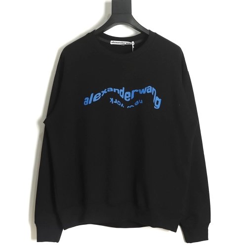 Alexander Wang 22FW Twisted Letters Crewneck Sweatshirt TSK1,Alexander Wang Sweatshirt,Sweatshirt,APPAREL