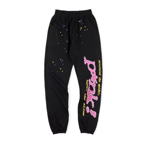 P*nk! Black Sp5der Sweatpant,Sp5der Sweatpants,CASUAL PANTS,Clothing