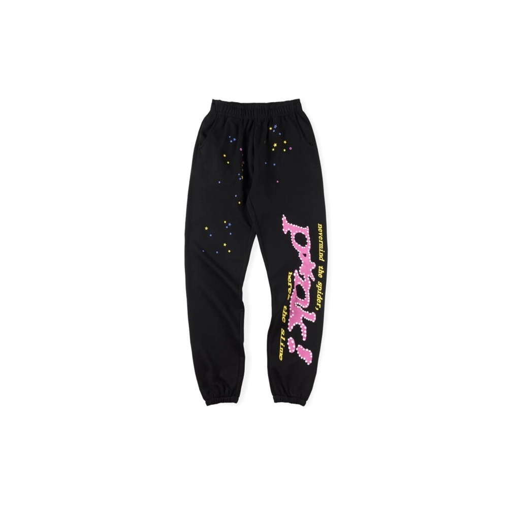 P*nk! Black Sp5der Sweatpant,Sp5der Sweatpants,CASUAL PANTS,Clothing