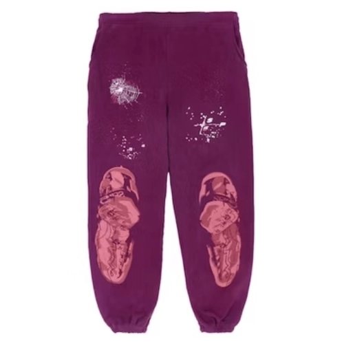 Sp5der Nocturnal Highway Sweatpant Dark Purple,Sp5der Sweatpants,CASUAL PANTS,Clothing