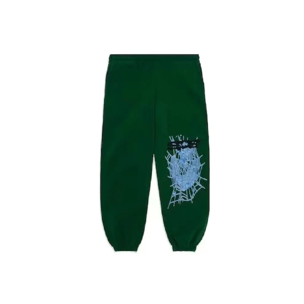 Sp5der Web Sweatpants Hunter Green,Sp5der Sweatpants,CASUAL PANTS,Clothing