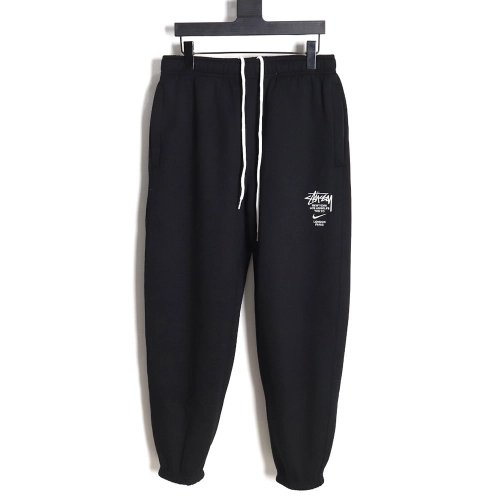 Nike Stussy embroidered logo fleece sweatpants TSK1,Cheap Replica Reps Nike