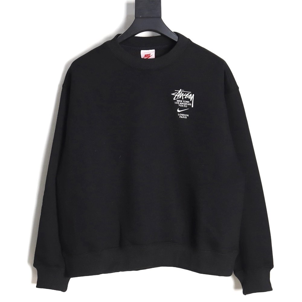 Nike Stussy embroidered logo fleece sweatshirt TSK1,Cheap Replica Reps Nike