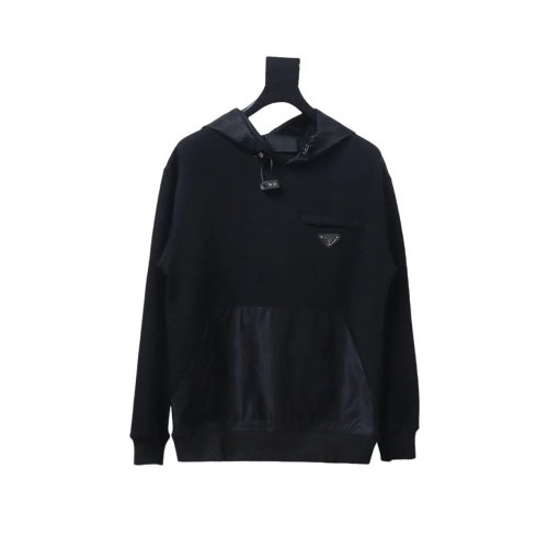 Prada panelled zipup crewneck sweatshirt,Cheap Replica Reps Prada