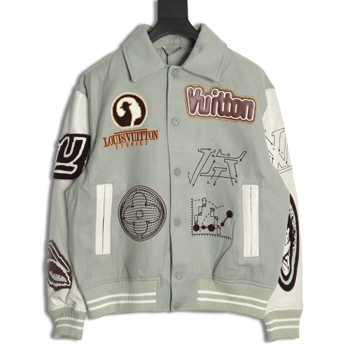 Louis vuitton devils eye geometric heavy embroidery baseball jacket,Cheap Replica Reps Louis Vuitton