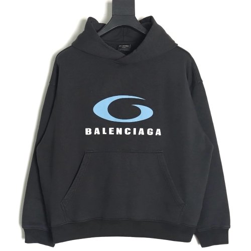 Balenciaga Blue Ring Print Hoodie,Cheap Replica Reps Balenciaga