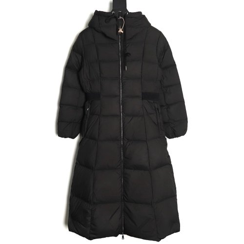 Moncler long belted down jacket,Cheap Replica Reps Moncler