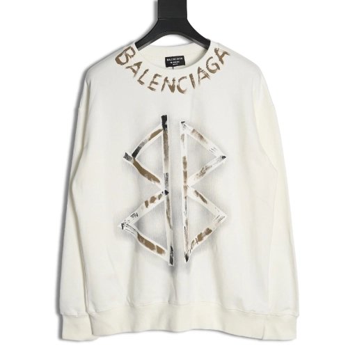 Balenciaga handpainted double B sweatshirt,Cheap Replica Reps Balenciaga