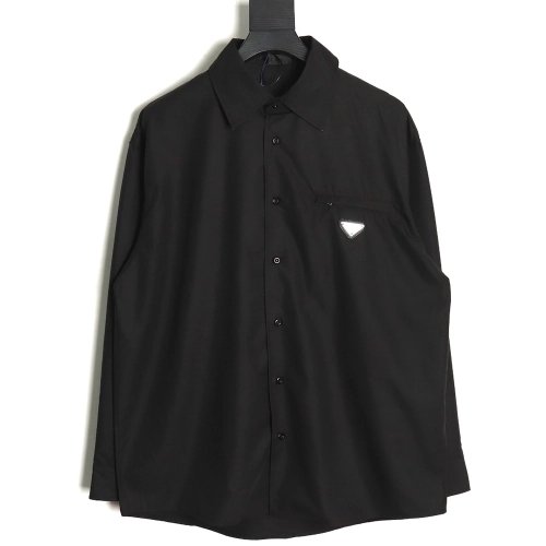 Prada triangle logo zip pocket shirt,Cheap Replica Reps Prada