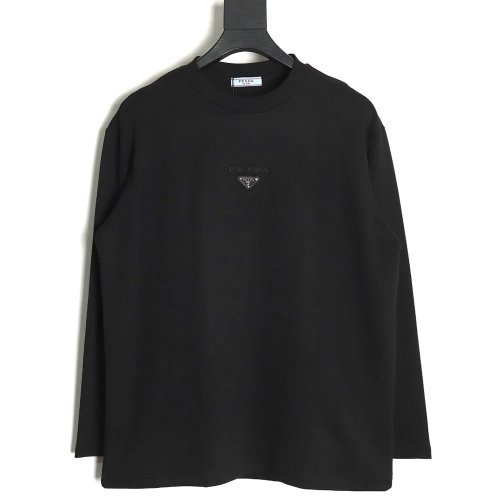 Prada metal triangle logo embossed long sleeves TSK1,Cheap Replica Reps Prada