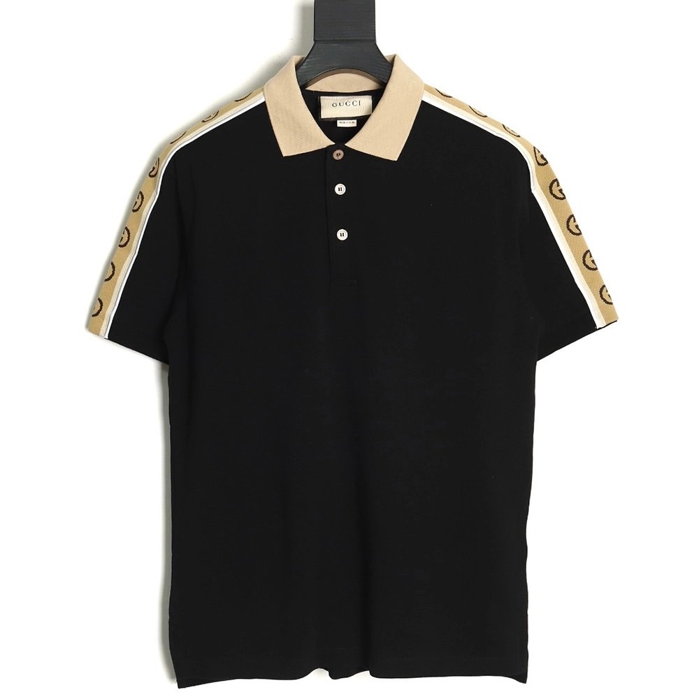 Gucci reflective webbing polo short sleeve TSK1,Cheap Replica Reps Gucci