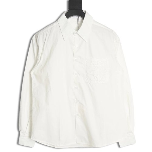 Loewe chest pocket embroidered lapel shirt,Cheap Replica Reps Loewe