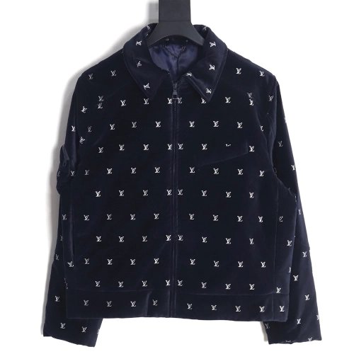 Louis Vuitton allover printed velvet cotton jacket,Cheap Replica Reps Louis Vuitton