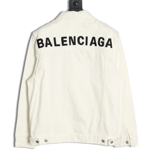 Balenciaga classic back lettering denim jacket 4650,Cheap Replica Reps Balenciaga