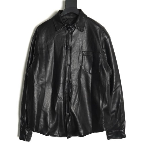 Balenciaga Parka Zip Hooded Leather Jacket,Cheap Replica Reps Balenciaga