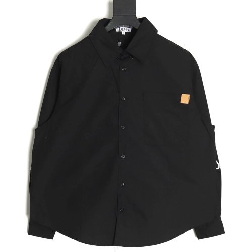 Loewe double sleeve embroidered logo shirt,Loewe Shirt,Shirt,APPAREL